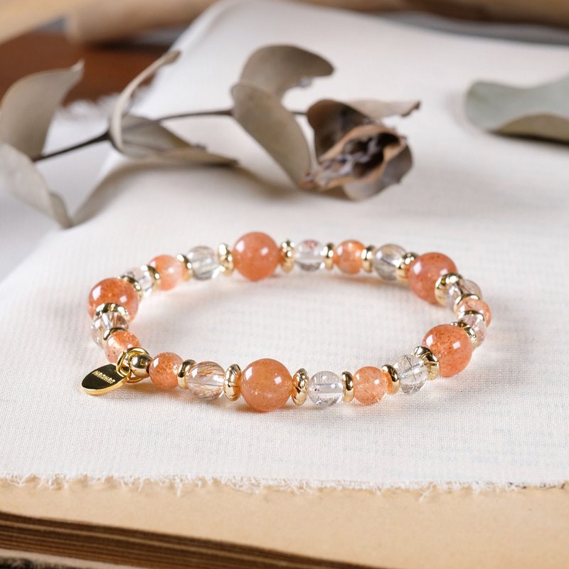 金太阳石 冰种超七 冰透黑金超七 手链 天然矿石水晶 - 手链/手环 - 水晶 橘色