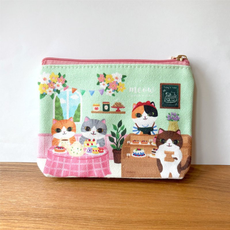 Meow 蛋糕店猫猫小物袋化妆袋 - 化妆包/杂物包 - 其他材质 绿色