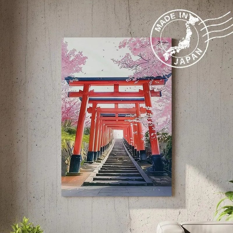 日本制帆布画・伏见稻荷大社、京都・日本风景・送礼、摆设、装饰 - 墙贴/壁贴 - 棉．麻 