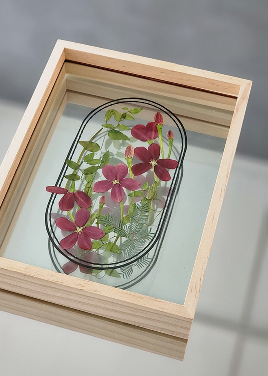 实木花框∣古典使君子∣花草标本 - 干燥花/捧花 - 植物．花 红色