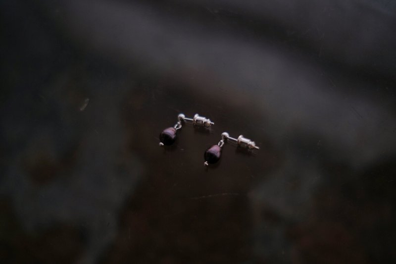 Noir  /  淡水黑珍珠 925银 耳环 - 耳环/耳夹 - 珍珠 