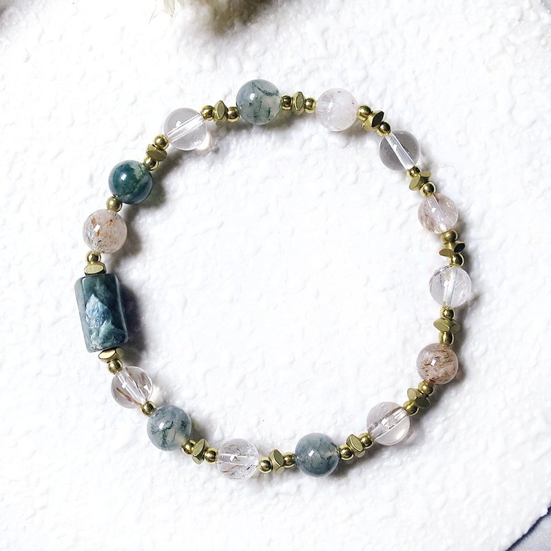 VIIART。 万物生长。绿龙晶黑金超七黄铜手环 - 手链/手环 - 其他金属 绿色