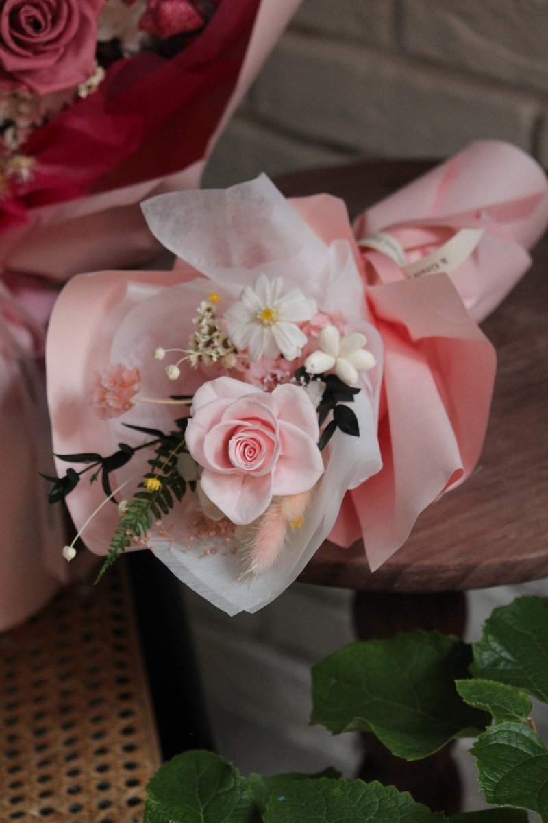 【只属于你的小花】生日花礼/祝贺花束/永生花 - 干燥花/捧花 - 植物．花 粉红色