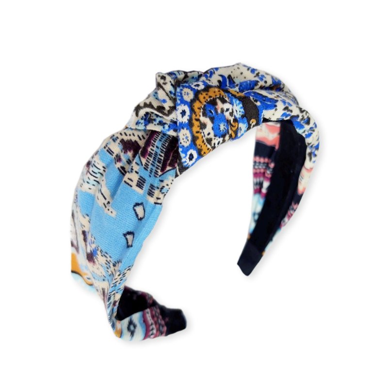 波西米亚风手工雪纺发箍  温柔质感  百搭必备  轻盈不夹头 - 发带/发箍 - 棉．麻 