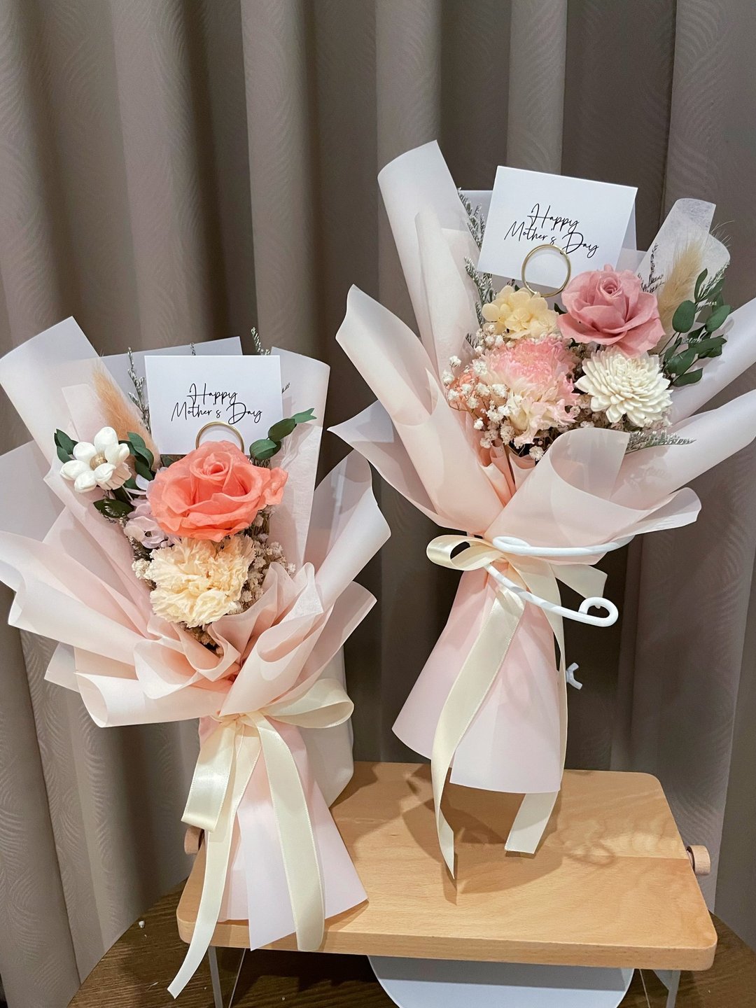 永生花束 母亲节花束 康乃馨永生花 玫瑰花束 - 干燥花/捧花 - 植物．花 