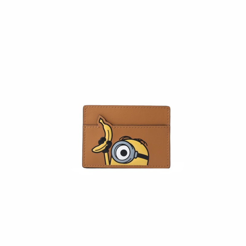 Minions 皮革卡片套 - 名片夹/名片盒 - 真皮 咖啡色