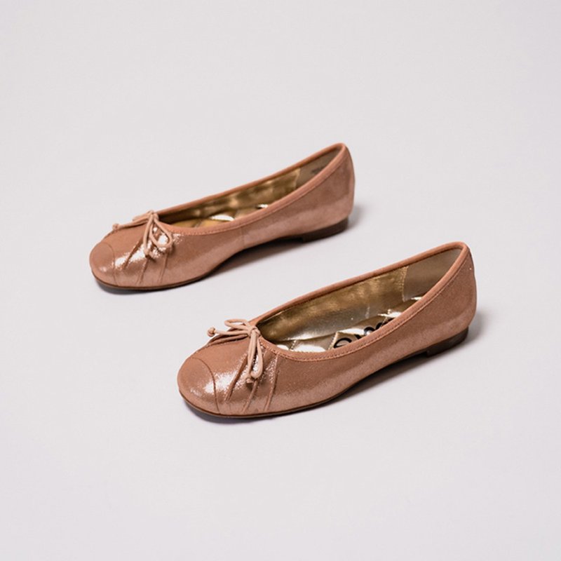 Lewis Walt纯色通勤羊皮浅口方头蝴蝶结平底芭蕾舞低跟单鞋女 - 芭蕾鞋/娃娃鞋 - 真皮 多色