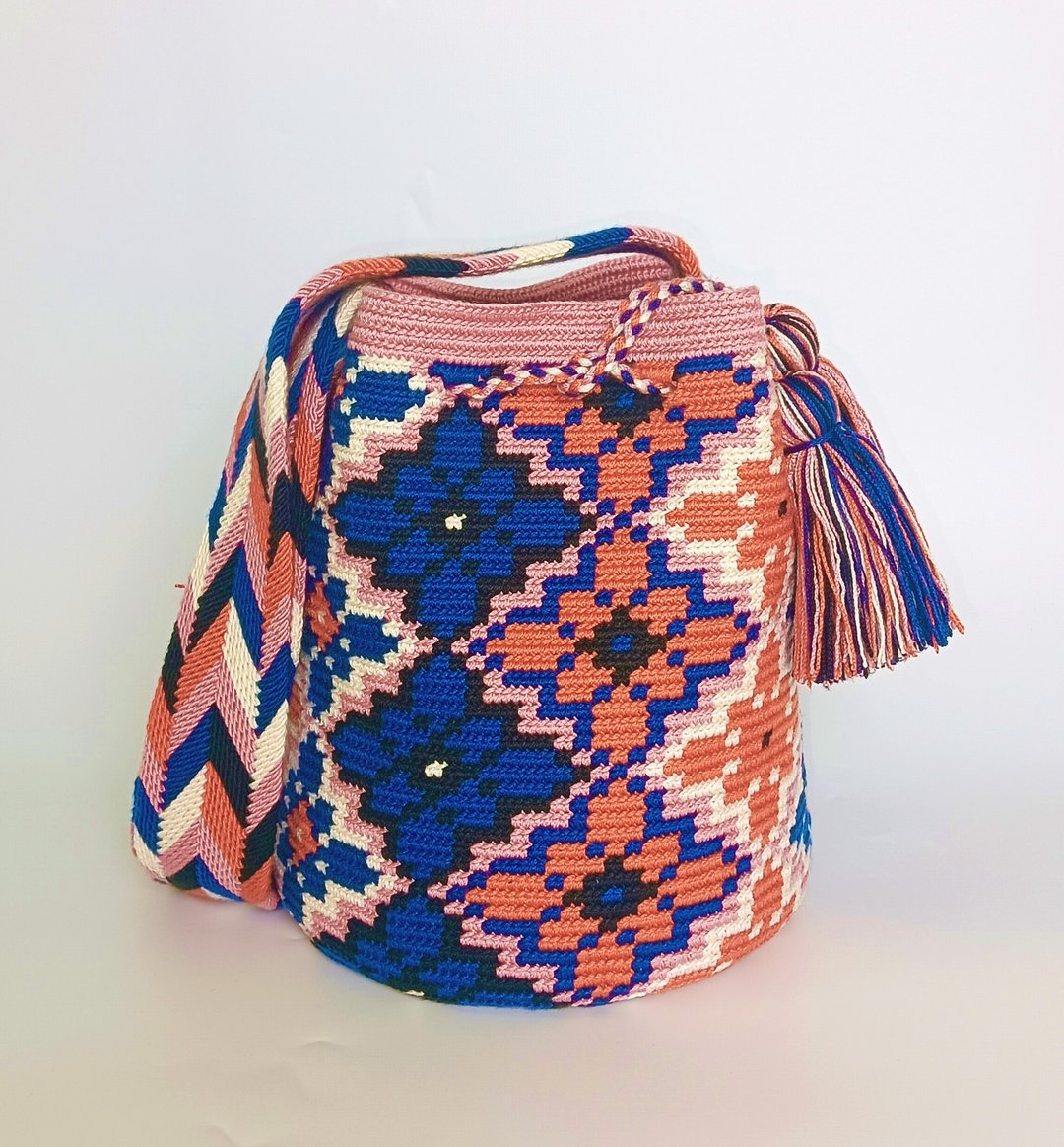 Wayuu 包 五色 M 尺寸 - 侧背包/斜挎包 - 棉 