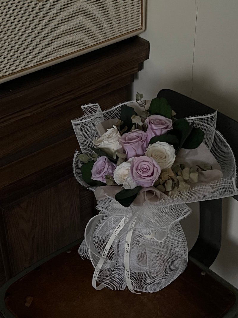 韩式网纱花束 告白花束 求婚花束 闺蜜花束 生日礼物 情人节礼物 - 干燥花/捧花 - 植物．花 白色