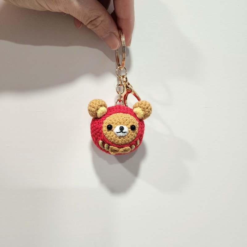 定制玩偶 迷你达摩熊钥匙圈吊饰 - 玩偶/公仔 - 棉．麻 红色