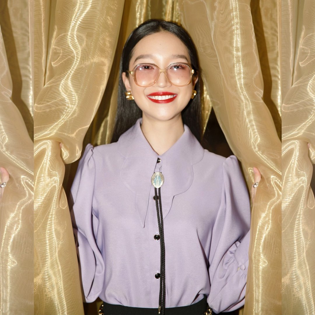 Lilac wavy collar Shirt - Gibson Shirt - 女装衬衫 - 聚酯纤维 紫色