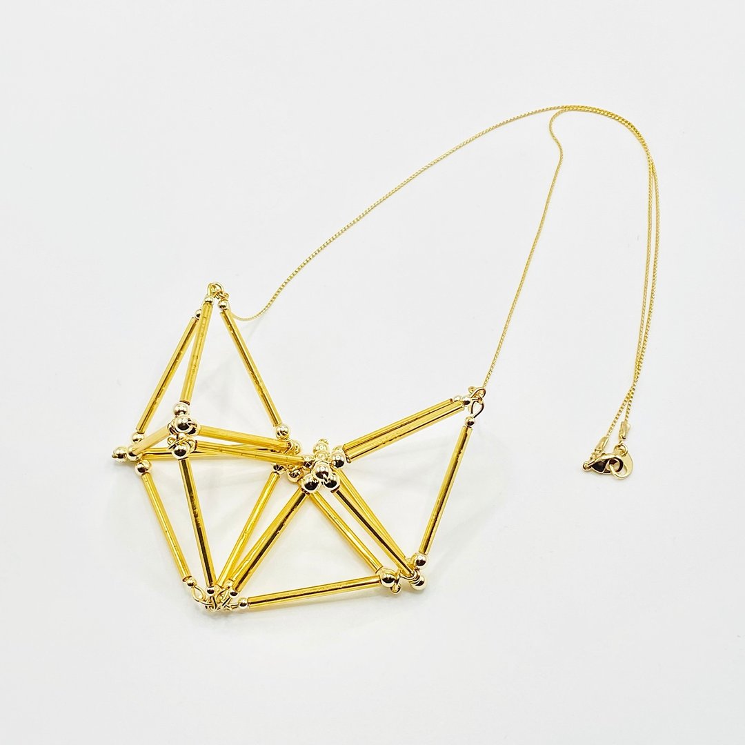 3D Heart NECKLACE【Gold】 - 项链 - 玻璃 金色