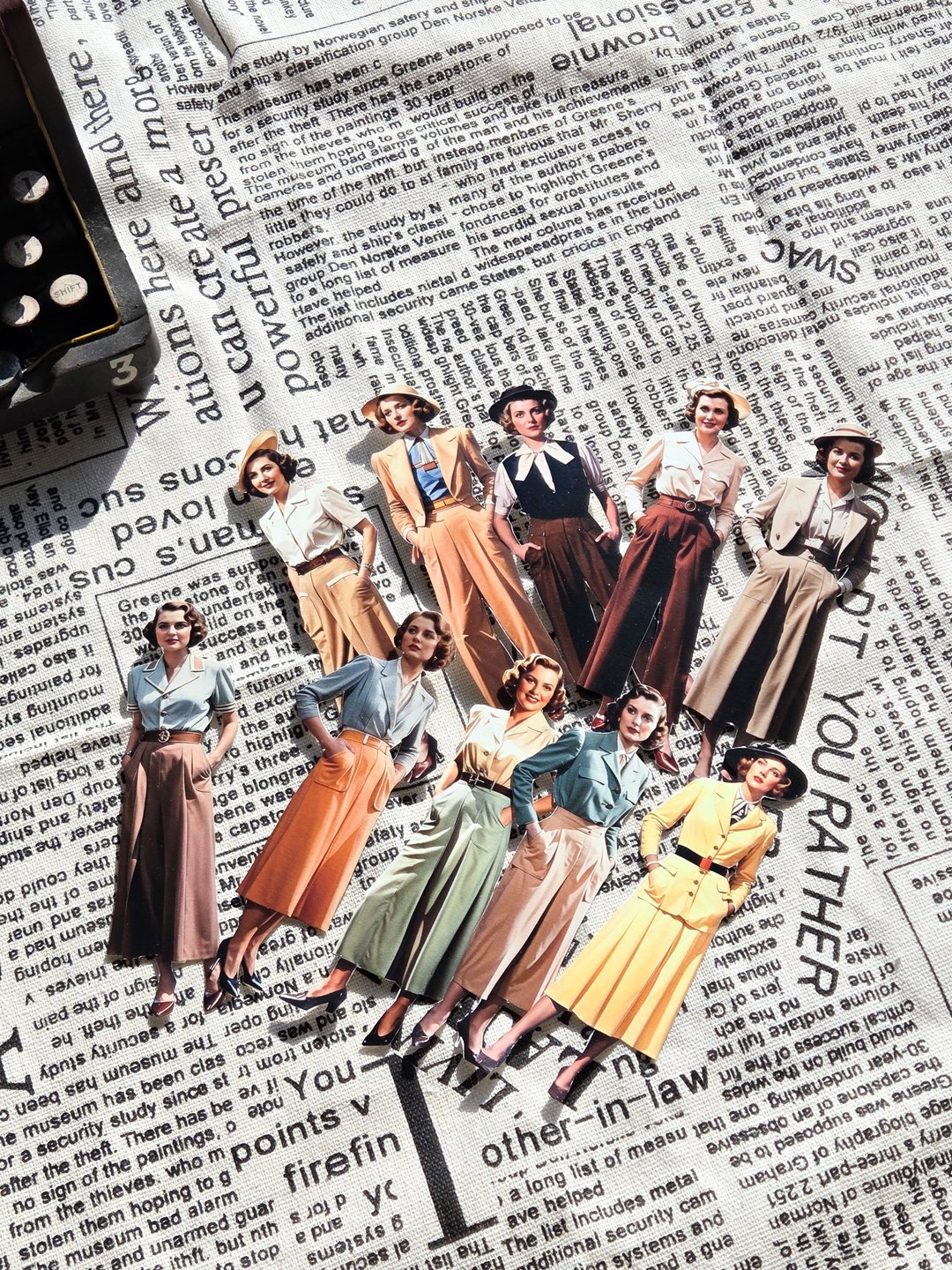 复古 1930s 时尚女子 ver.1 手帐拼贴素材 - 贴纸 - 纸 白色
