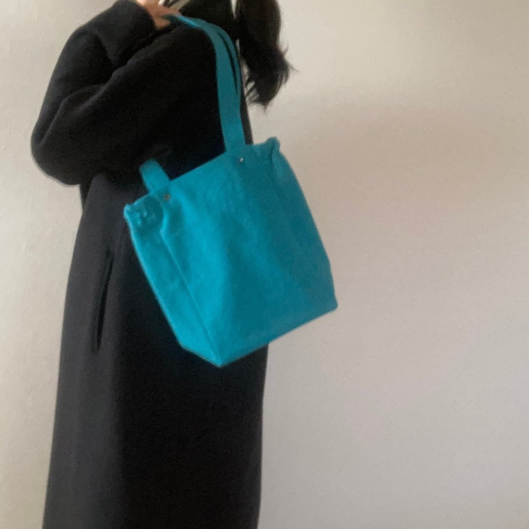 Gather Tote Notebook 赛鲁利安蓝 8号帆布 托特包 副包 薄型平板 - 手提包/手提袋 - 棉 蓝色