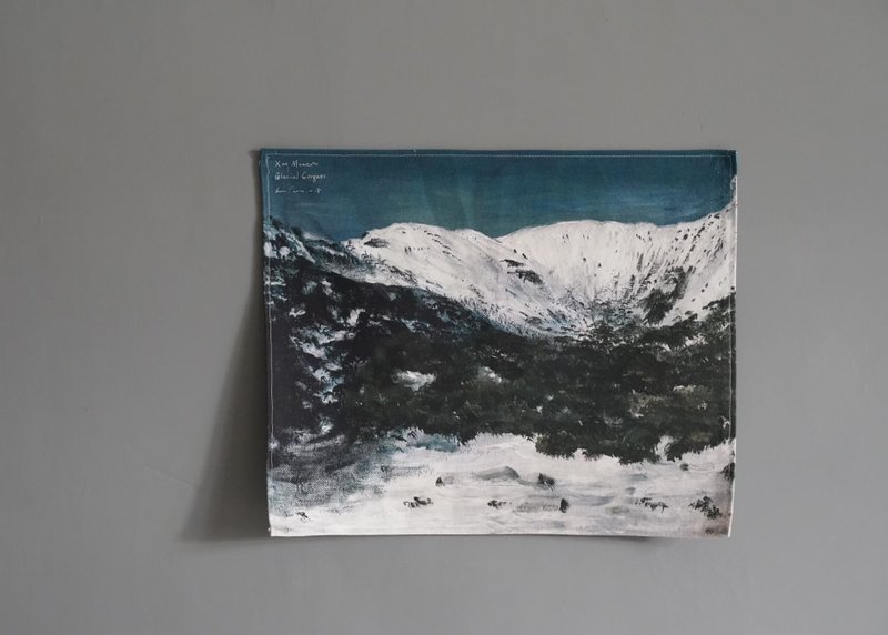 台湾高山挂布 - Jan 雪山圈谷 - 海报/装饰画/版画 - 棉．麻 蓝色