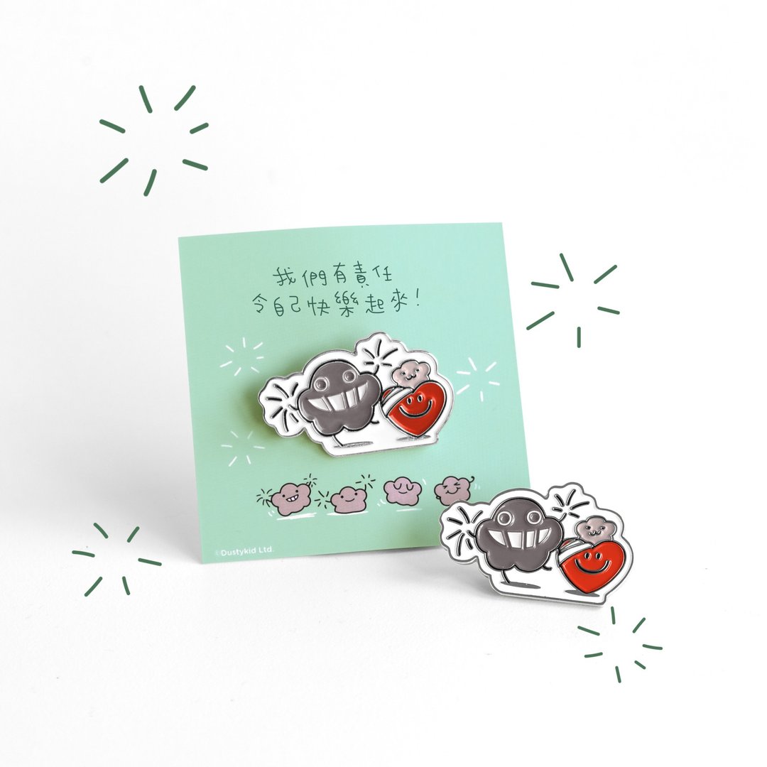 尘心情襟章#19 快乐的责任 - 徽章/别针 - 其他金属 多色