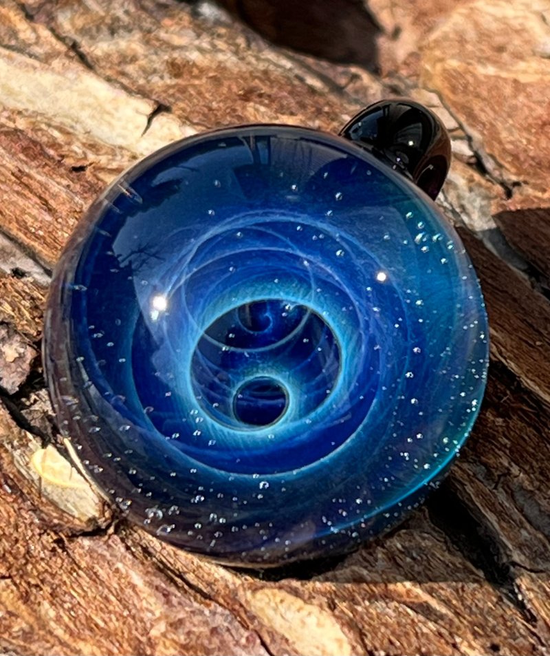 boroccus 银河星云 3D 图案硼硅酸盐玻璃吊坠 - 项链 - 玻璃 蓝色