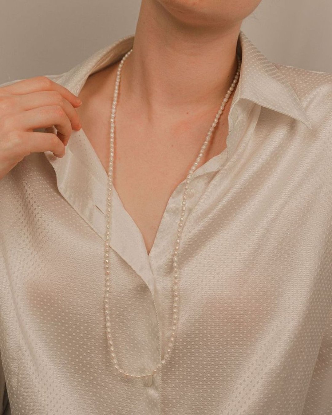 Vintage Long String Baroque Pearl Necklace - 项链 - 珍珠 白色