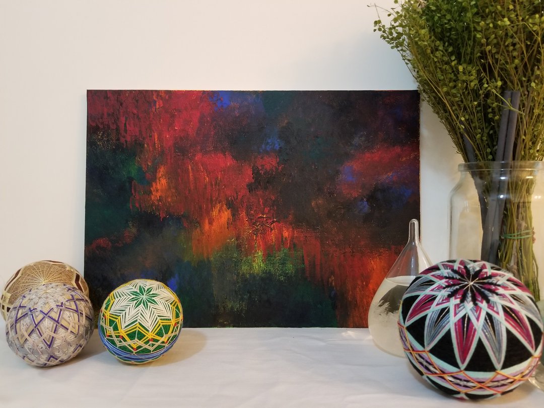 画品 手绘 压克力彩 画布板 Acrylic Paint  夜枫 - 海报/装饰画/版画 - 颜料 红色