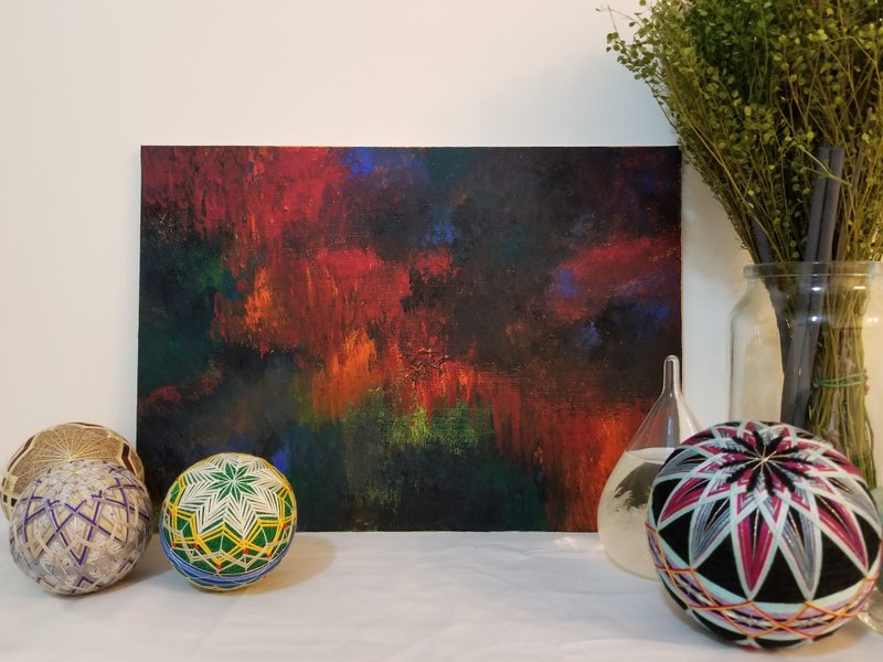 画品 手绘 压克力彩 画布板 Acrylic Paint  夜枫 - 海报/装饰画/版画 - 颜料 红色