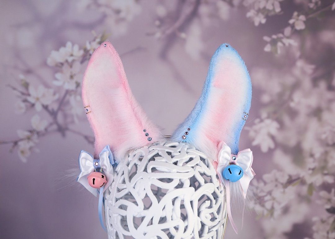 Cotton Candy Bunny Ears - 发饰 - 其他人造纤维 蓝色