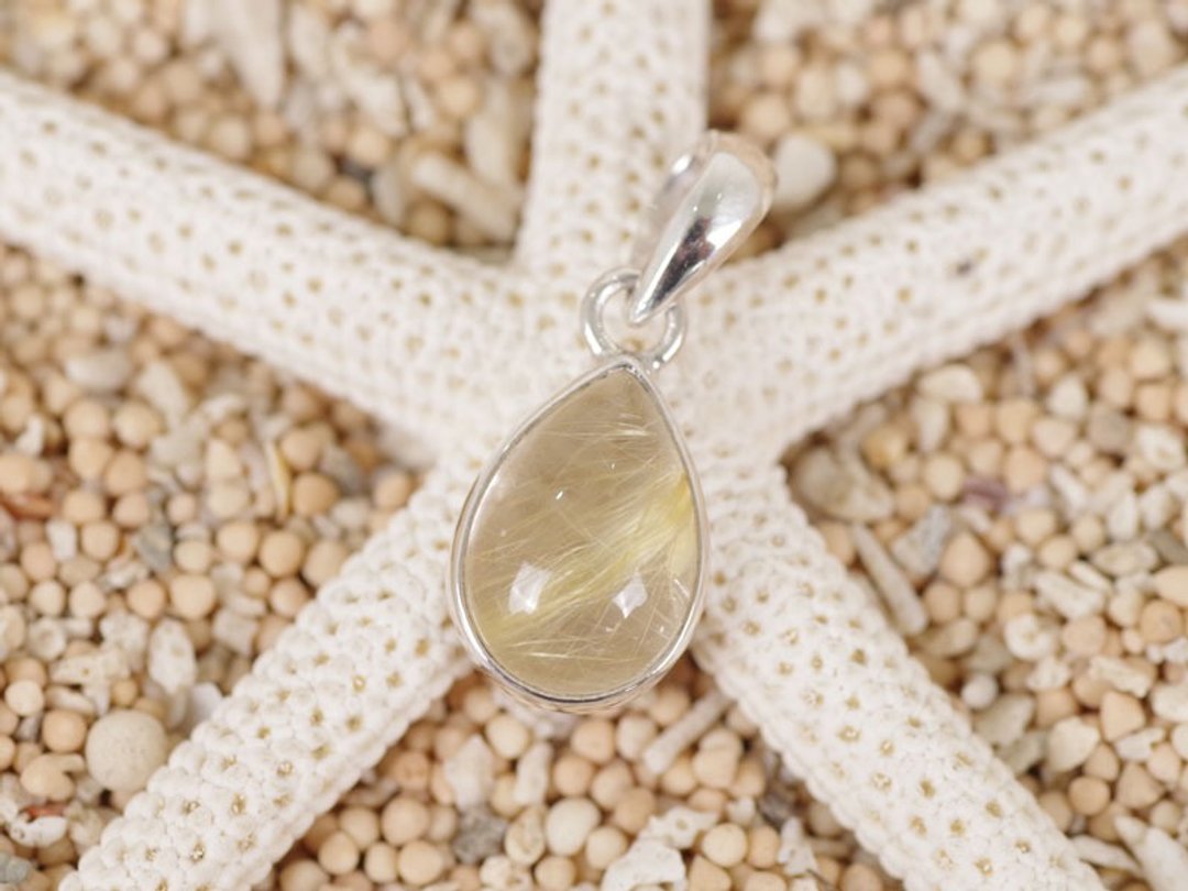 Golden power! Ruchiru Quartz pendant top - 项链 - 石头 金色