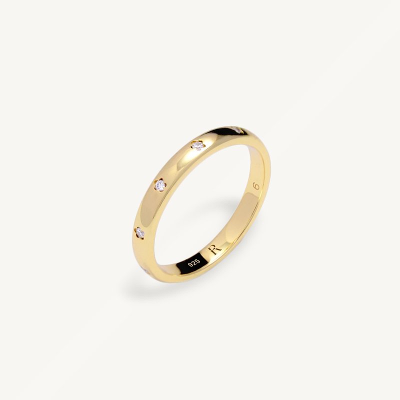 Flora Ring │ 小花戒指 轻珠宝 纯银戒指 尾戒 送礼【快速出货】 - 戒指 - 纯银 金色