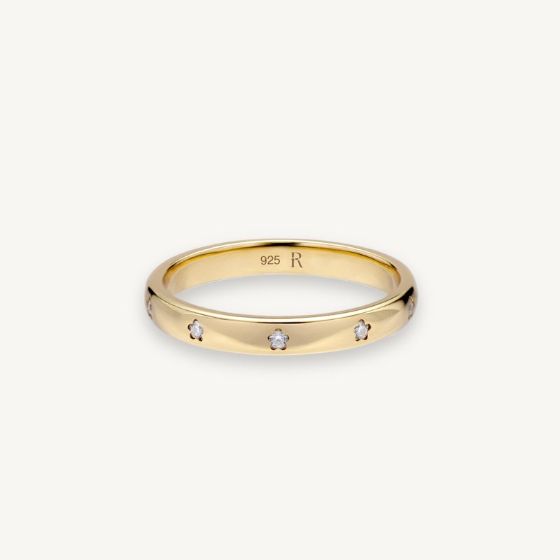 Flora Ring │ 小花戒指 轻珠宝 纯银戒指 尾戒 送礼【快速出货】 - 戒指 - 纯银 金色