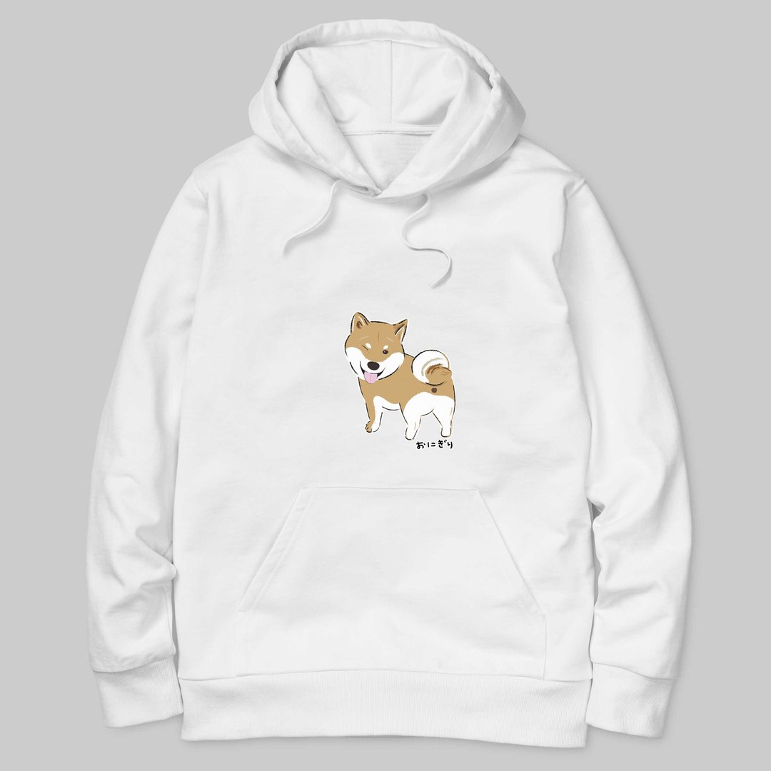 Shiba Inu Hoodie 小饭团  啾咪赤柴 内磨毛 暖暖帽T - 中性连帽卫衣/T 恤 - 棉 白色