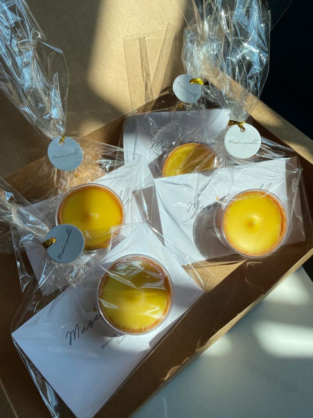 迷你蛋挞茶蜡烛 Mini Egg Tart Tea Candle | 香港茶餐厅系列 - 蜡烛/烛台 - 蜡 黄色