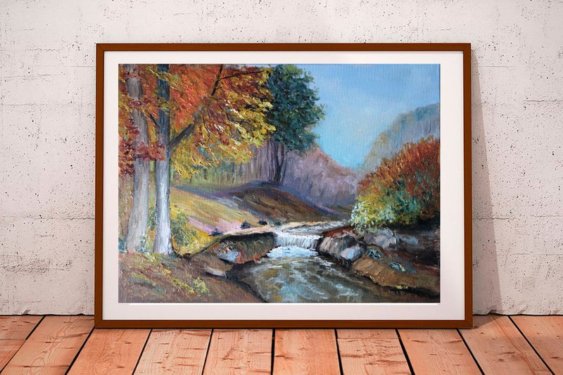 Birch Trees Painting Oil Landscape Original Art 油畫原作 Aspen Trees Artwork - 海报/装饰画/版画 - 其他材质 多色