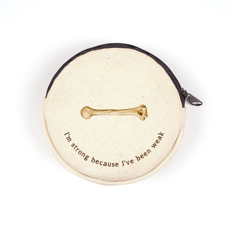 骨头帆布拉链零钱包, 随身包, 钥匙包, 医疗人员礼物, 骨科复健科 - 零钱包 - 棉．麻 