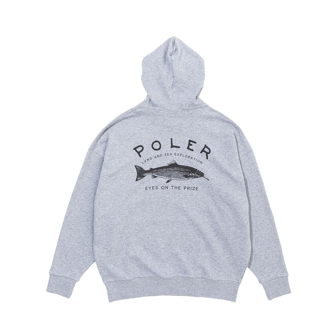 日本限定 POLER LAND AND SEA HOOD 宽松版连帽上衣 / 浅灰 - 中性连帽卫衣/T 恤 - 其他材质 灰色