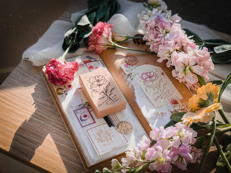 榉木花草印章系列 -  once upon a time - 印章/印台 - 木头 