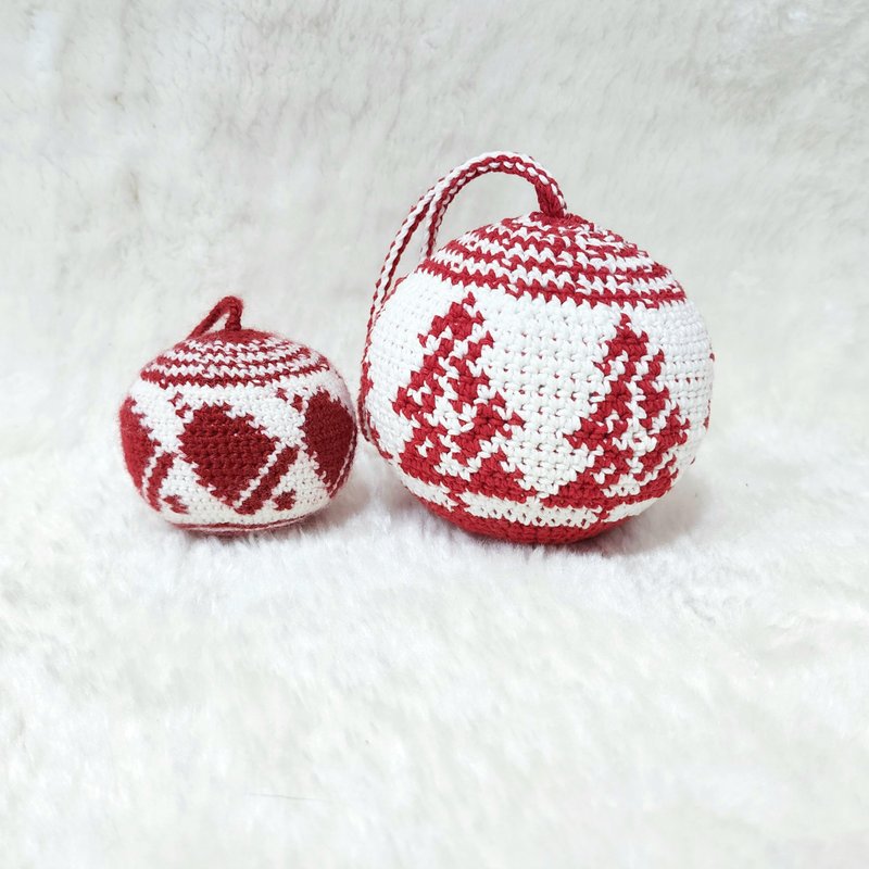 圣诞球饰 圣诞吊饰 - 摆饰 - 棉．麻 红色