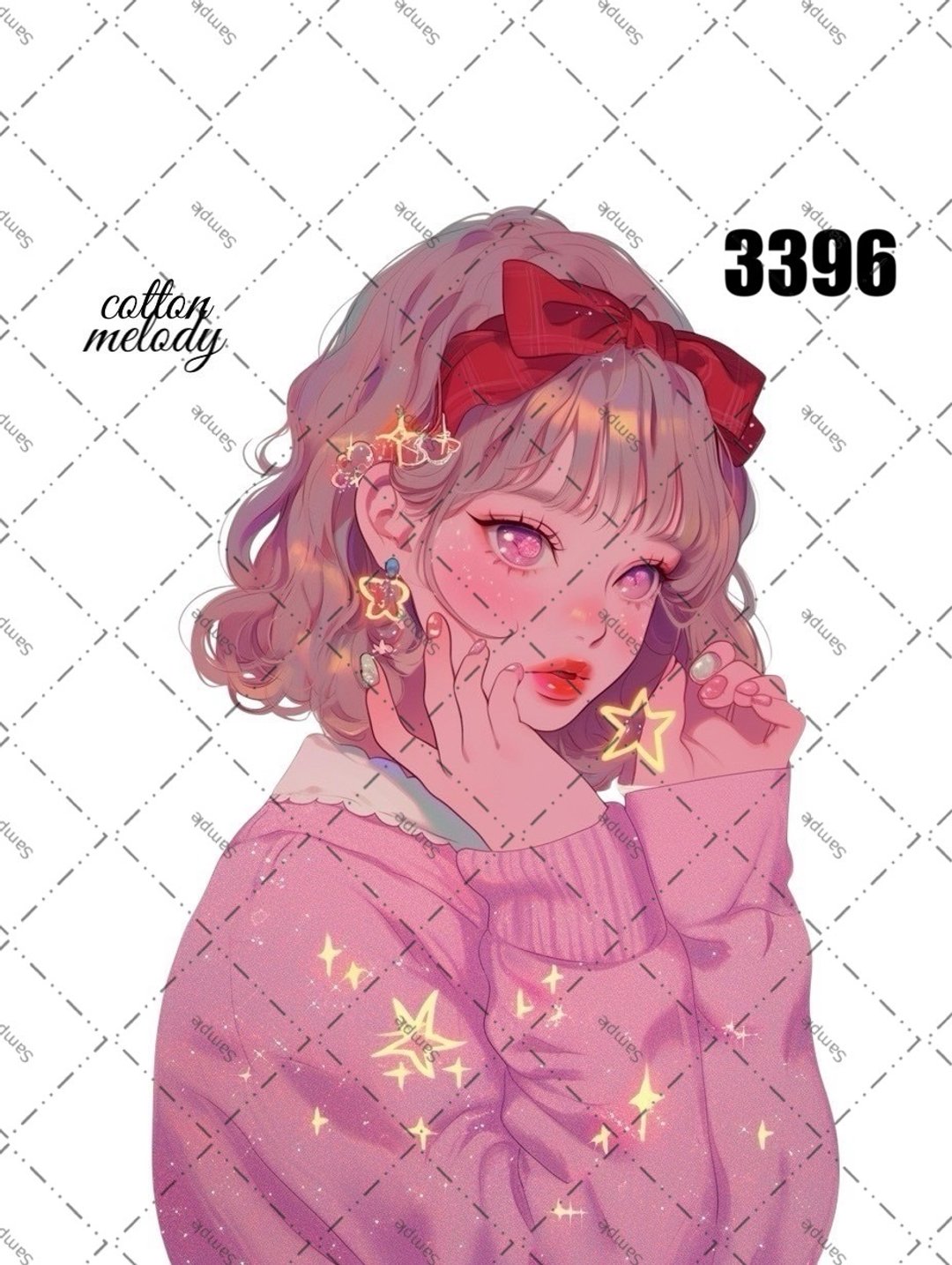 original sticker no.3396 人物贴纸 原创贴纸 原创人物贴纸 装饰贴纸 cotton melody - 贴纸 - 纸 