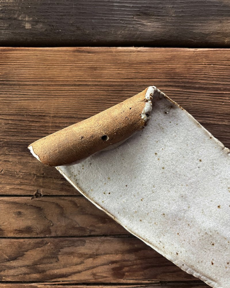 流白 卷片香皿 线香皿  | 陶器皿 - 摆饰 - 陶 白色