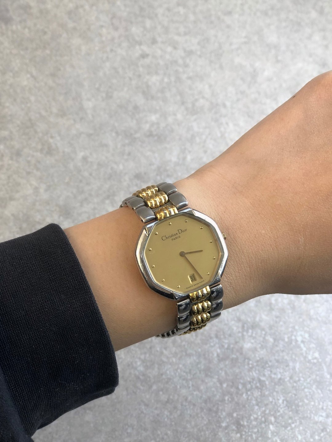 【日本直送 名牌中古包】Christian Dior 腕表 金色 银色 八角形 不锈钢 石英 45.204 6u8guj - 女表 - 不锈钢 银色