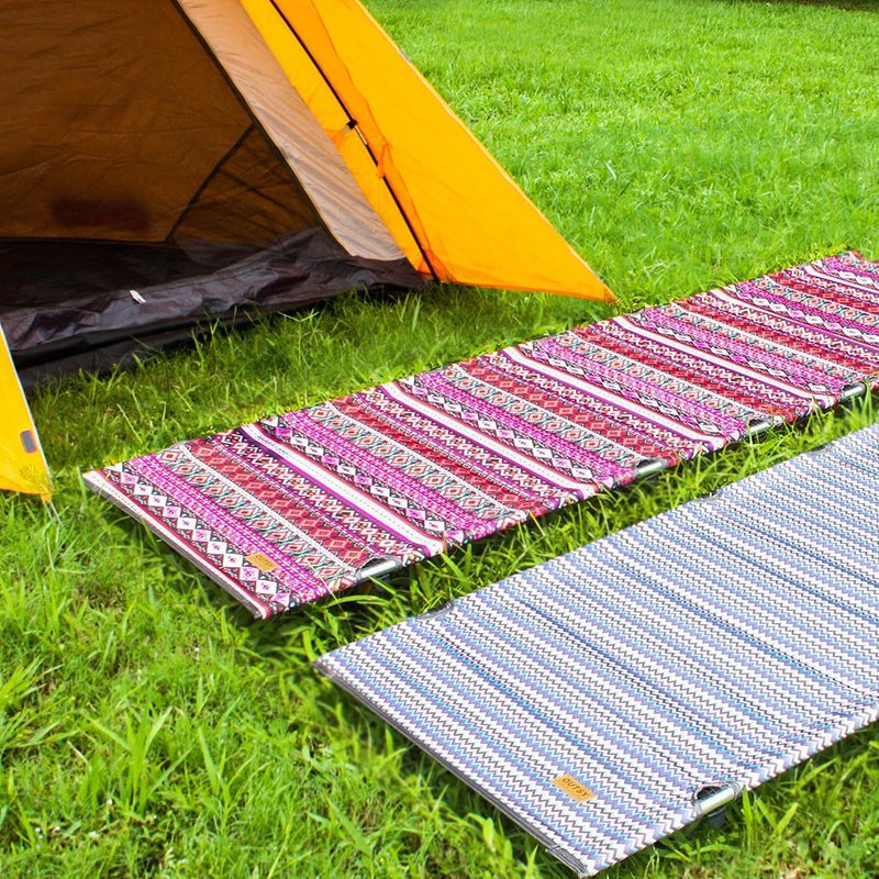 极轻铝合金民族风便携折叠行军床/露营床(2色可选) - 露营用品 - 其他金属 紫色