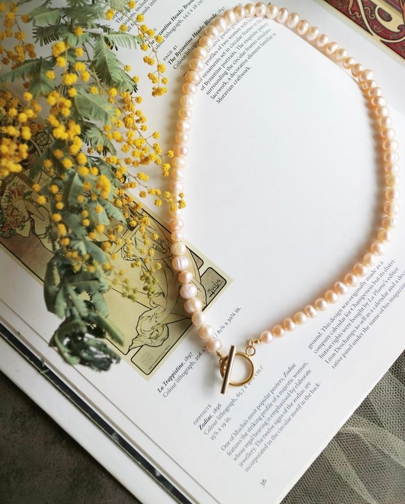 淡水珍珠项链 - 项链 - 珍珠 粉红色