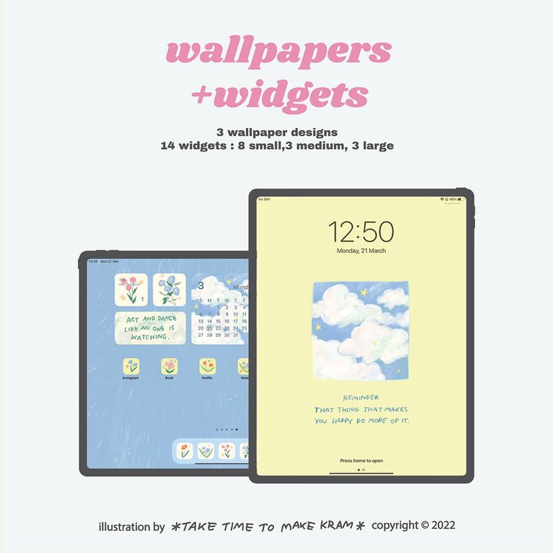 iPad 数位壁纸和小工具 - 电脑手机桌布/贴图/App 图示 - 其他材质 多色