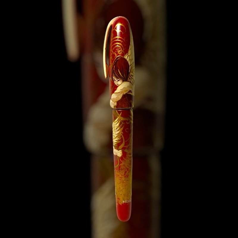 3952老山羊-天然漆彩绘笔 葛玛兰 爱神邱比特 玫瑰金钢尖钢笔 - 钢笔 - 其他材质 