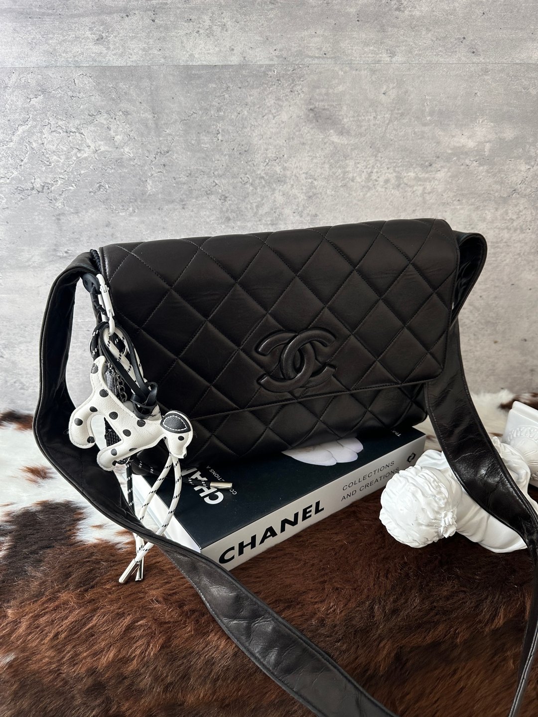 中古包 CHANEL 香奈儿 So Black 菱格斜背包 - 手提包/手提袋 - 真皮 黑色