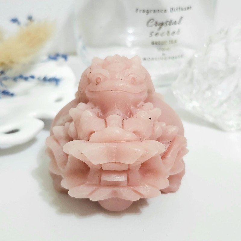 背蟾蜍粉澳宝龙龟/招桃花/招财之水晶 - 手链/手环 - 水晶 粉红色