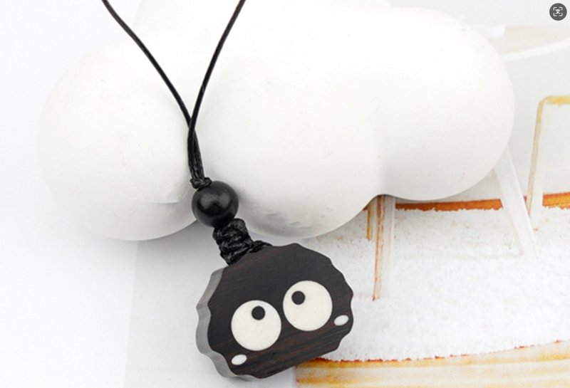 簡約手作 檀木煤球精灵手机吊坠钥匙扣 - 钥匙链/钥匙包 - 木头 多色