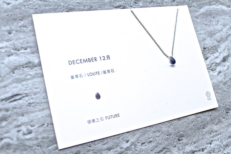12月诞生石-堇青石 lolite アイオライト316L医疗钢锁骨项链 - 项链 - 宝石 紫色