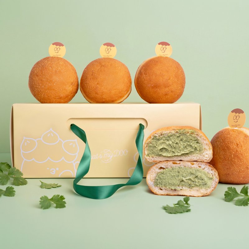 【冷冻包装寄送】香菜怪物爆浆甜甜圈五入礼盒 - 香菜控限定 - 蛋糕/甜点 - 新鲜食材 绿色