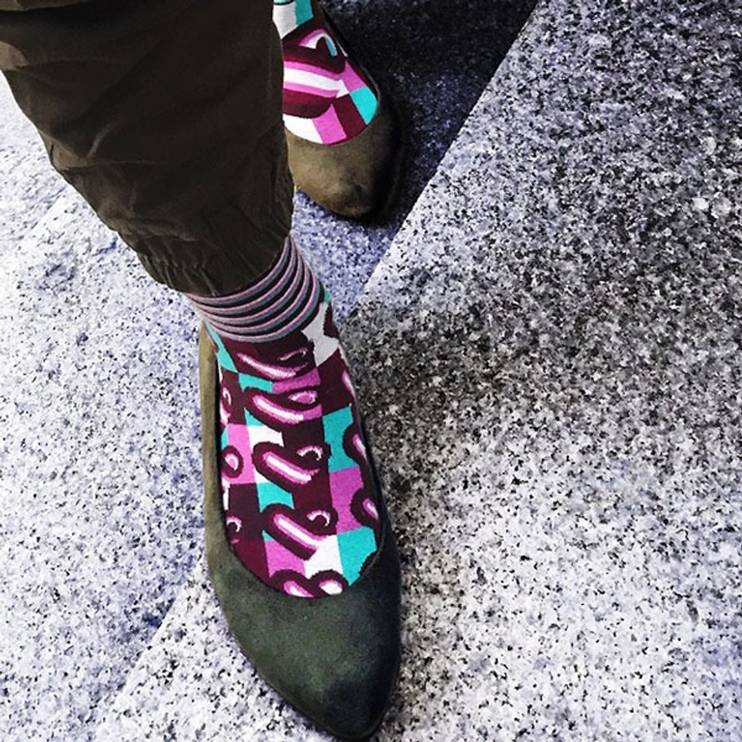 Valentine's Day socks_heartcon / irregular / socks / heart - 袜子 - 棉 紫色