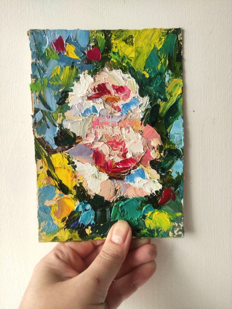 玫瑰花艺原创玫瑰艺术油画艺术品花束牡丹墙艺术 - 海报/装饰画/版画 - 其他材质 多色