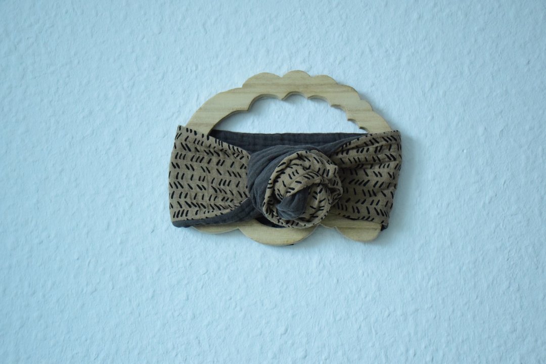 Soil•• Reversible headband w/ organic cotton - 发带/发箍 - 棉 灰色